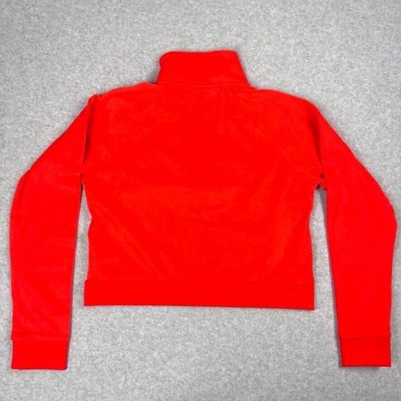 New Balance Womens Cropped Jacket Size Small Orange Full Zip Athleisure Pockets - Picture 3 of 9